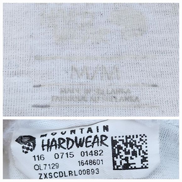 🐞Mountain Hardware White Vneck Hi-Low Short Sleeve Top Medium - Picture 9 of 11